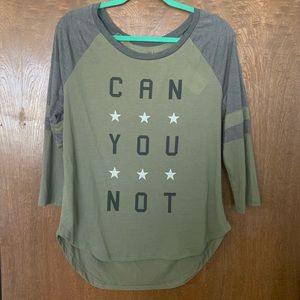 L Green & Grey “Can You Not” Long Sleeved Shirt